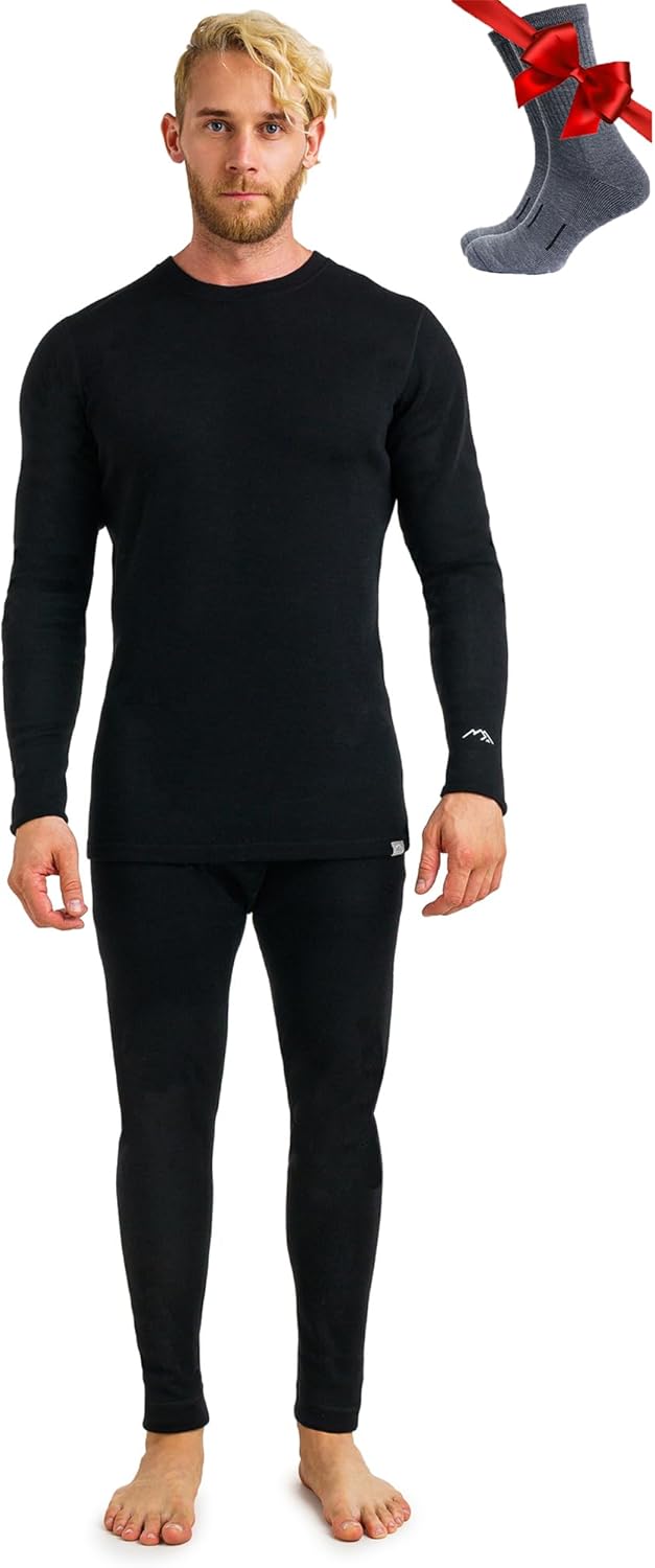 Merino.tech 100% Merino Unterwäsche Herren Set - Leicht, Mittelgewicht, Thermounterwäsche Merinowoll