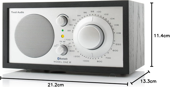 Tivoli Audio Model One BT Bluetooth UKW-/MW-Tisch Radio (Schwarz/Silber) Schwarz / Silber, Schwarz /