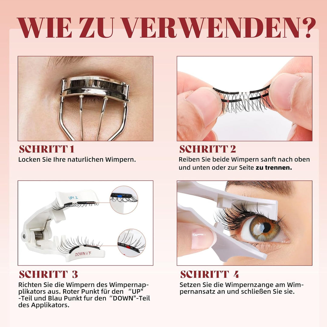 Higu clace Magnetische Wimpern,Magnet Wimpern Ohne Eyeliner,Magnetische Wimpern mit Applikator,Wimpe