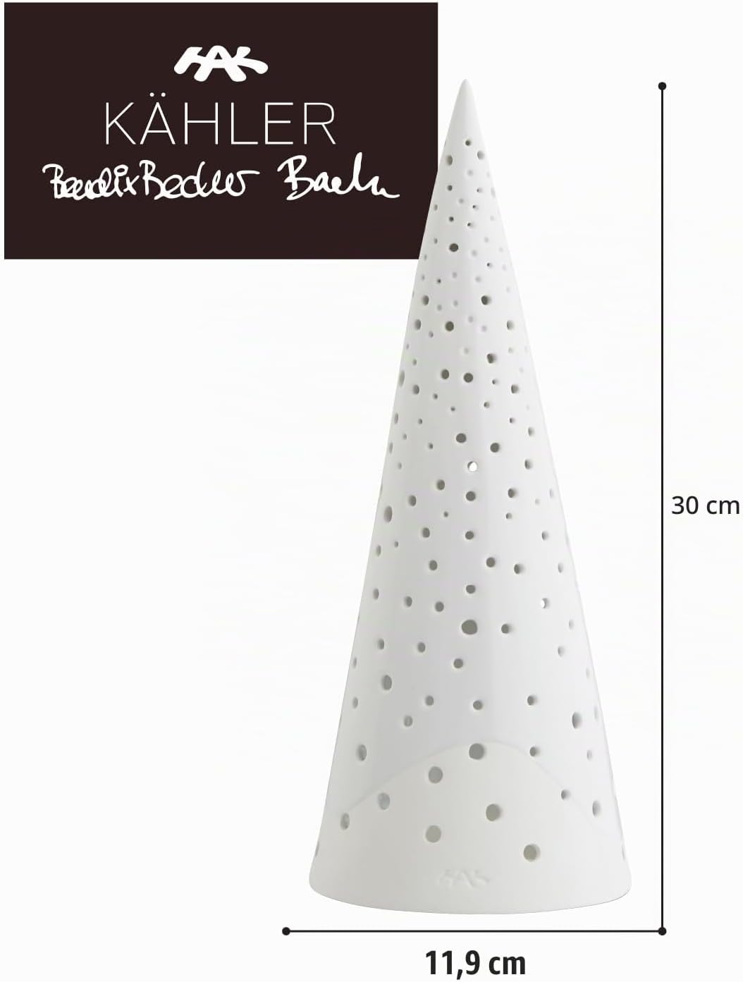 Kähler Teelichthalter hoch H30 cm Nobili Sammlerobjekt dänisches Design, Weiss 28,5 cm Schnee Weiss,
