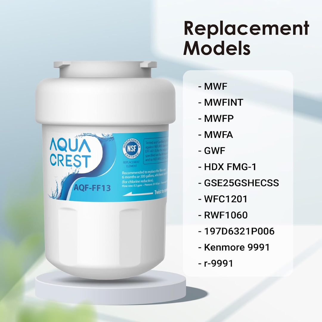 AQUACREST MWF NSF 42 Kühlschrank Wasserfilter, Ersatz für GE® SmartWater MWF MWFA MWFP GWF GWFA GWF0