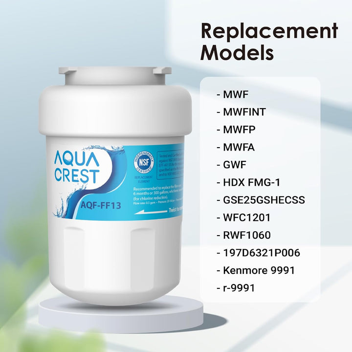AQUACREST MWF NSF 42 Kühlschrank Wasserfilter, Ersatz für GE® SmartWater MWF MWFA MWFP GWF GWFA GWF0