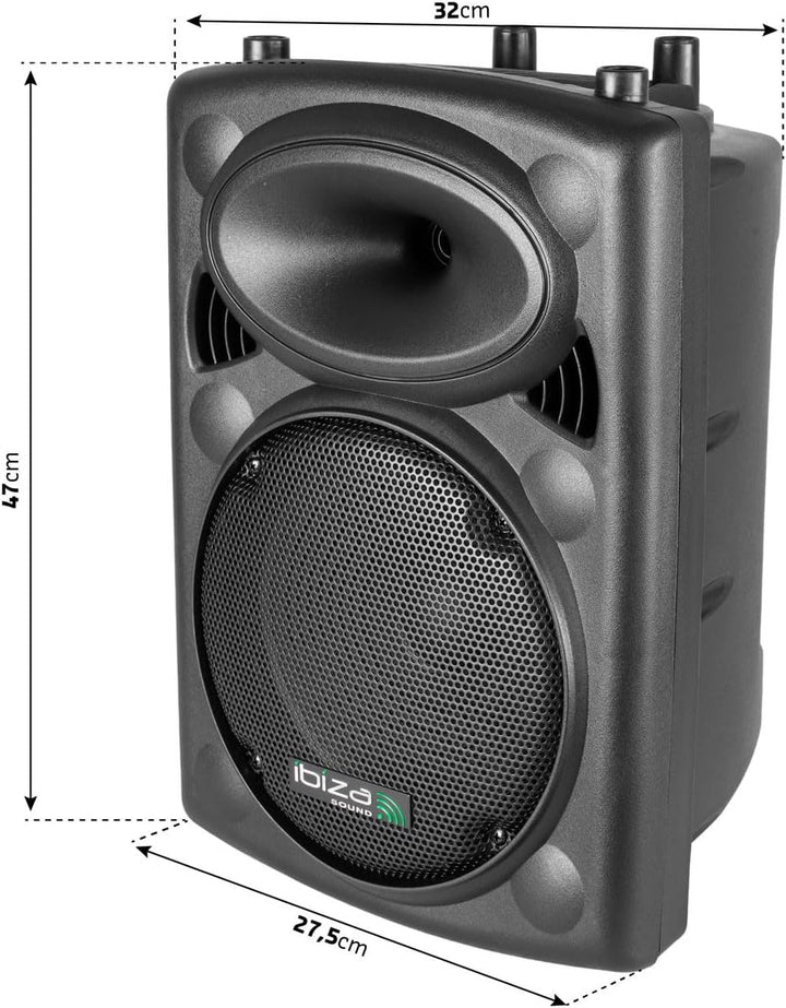 Ibiza - SLK10A-BT - Plug & Play 10"/25cm, 400W Aktiv-Lautsprecher mit integriertem Verstärker - Blue