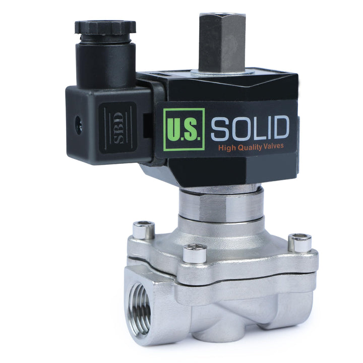 U.S. Solid 1/2" Elektrisch Magnetventil 12V DC Edelstahl stromlos offen VITON Wasser Luft Öl G Gewin