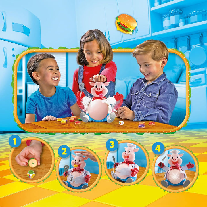 Goliath Schweine Schwarte - Lustiges Kinder-Brettspiel ab 4 Jahren, Füttere den Schweinchen und verm