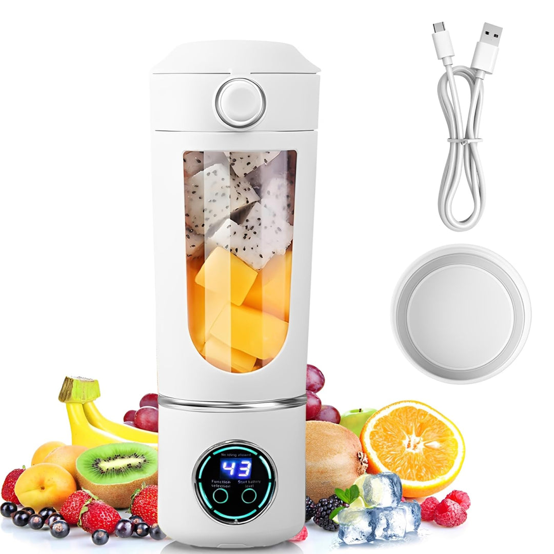 Tragbarer Mixer, 700 ml Mixer Smoothie, Mini-Standmixer mit 12 Edelstahlklingen und Digitalanzeige,