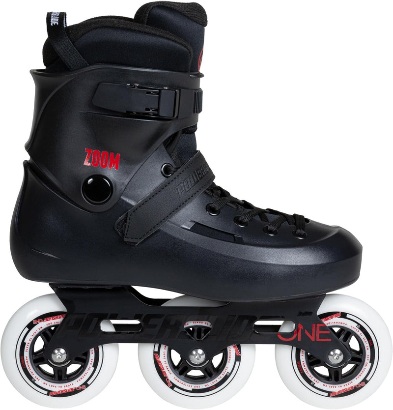 Powerslide Inline Skates Zoom Black 100, Unisex für Herren und Damen in Schwarz, 100mm/85A Rollen, A