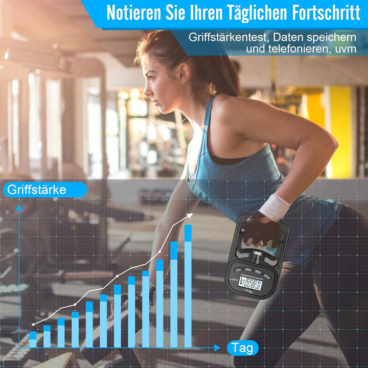 Ryaco Digitaler Handkraftmessgerät, 396lbs/180kg Aufladbar Hand Dynamometer Elektronischer Griffkraf