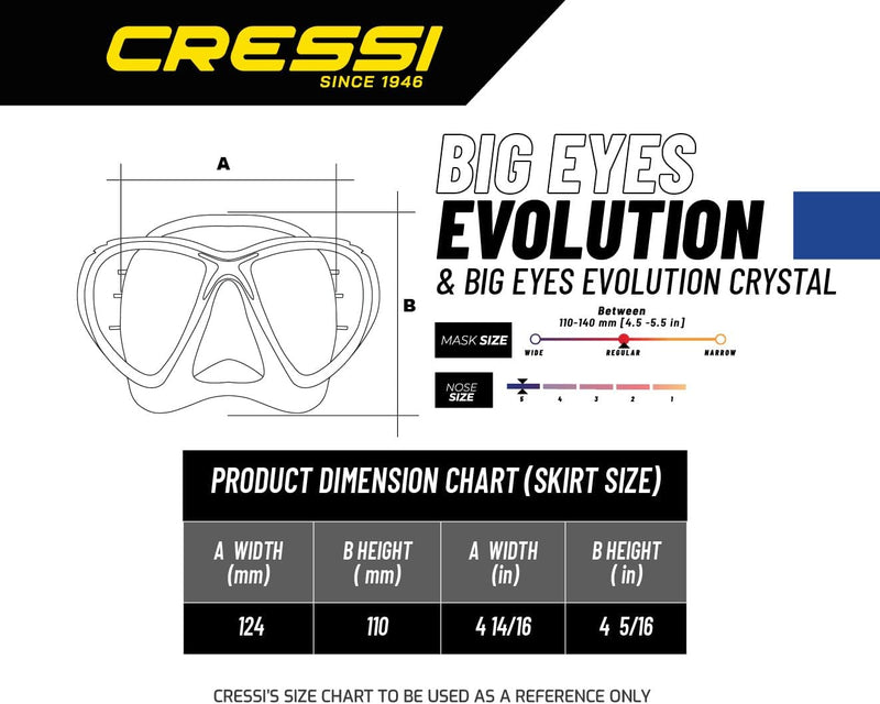 Cressi Big Eyes EVO & Alpha Dry Schnorchelset für Erwachsene, Premium-Qualität, hergestellt in Itali