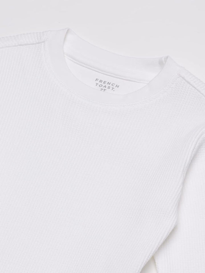 French Toast Little Boys' Long Sleeve Thermal Shirt, White, 7
