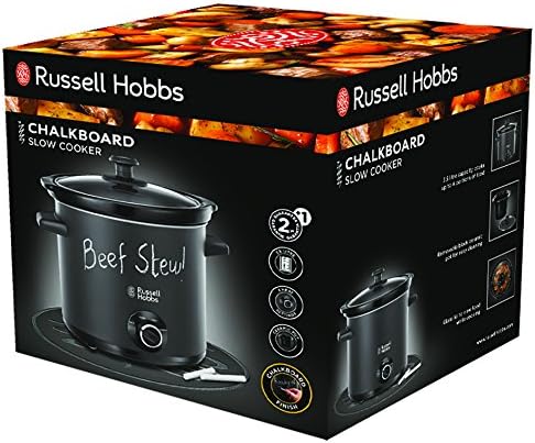 Russell Hobbs Slow Cooker, Schongarer Chalkboard, Keramik-Gartopf, matte Tafel-Oberfläche, 3 Tempera