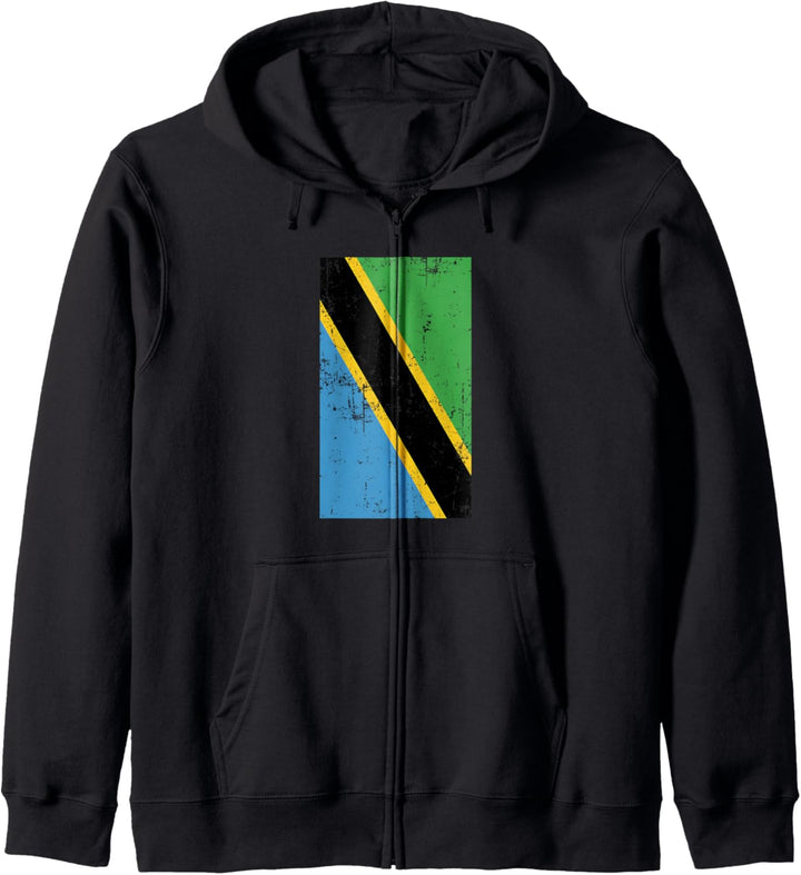 Tanzania Swahili East Africa Dodoma Distressed Flag Kapuzenjacke