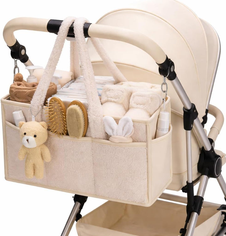 Baby-Windel-Caddy Organizer für Wickeltisch, Baby-Aufbewahrungskorb für Windeln und Feuchttücher, Ge