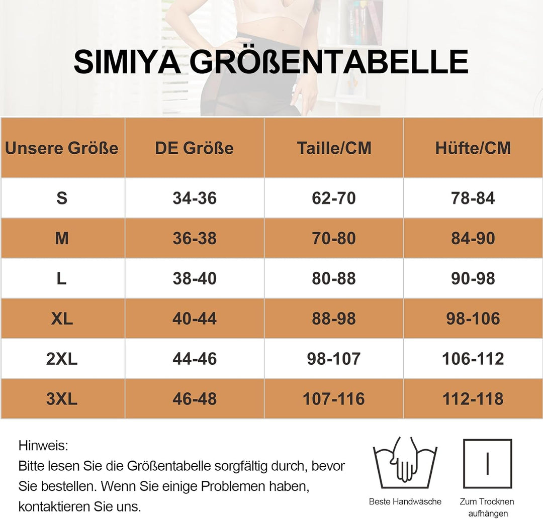 SIMIYA Bauchweg Unterhose Damen Hohe Taille Shapewear, Bauchkontrolle Höschen Shaping Unterwäsche Le