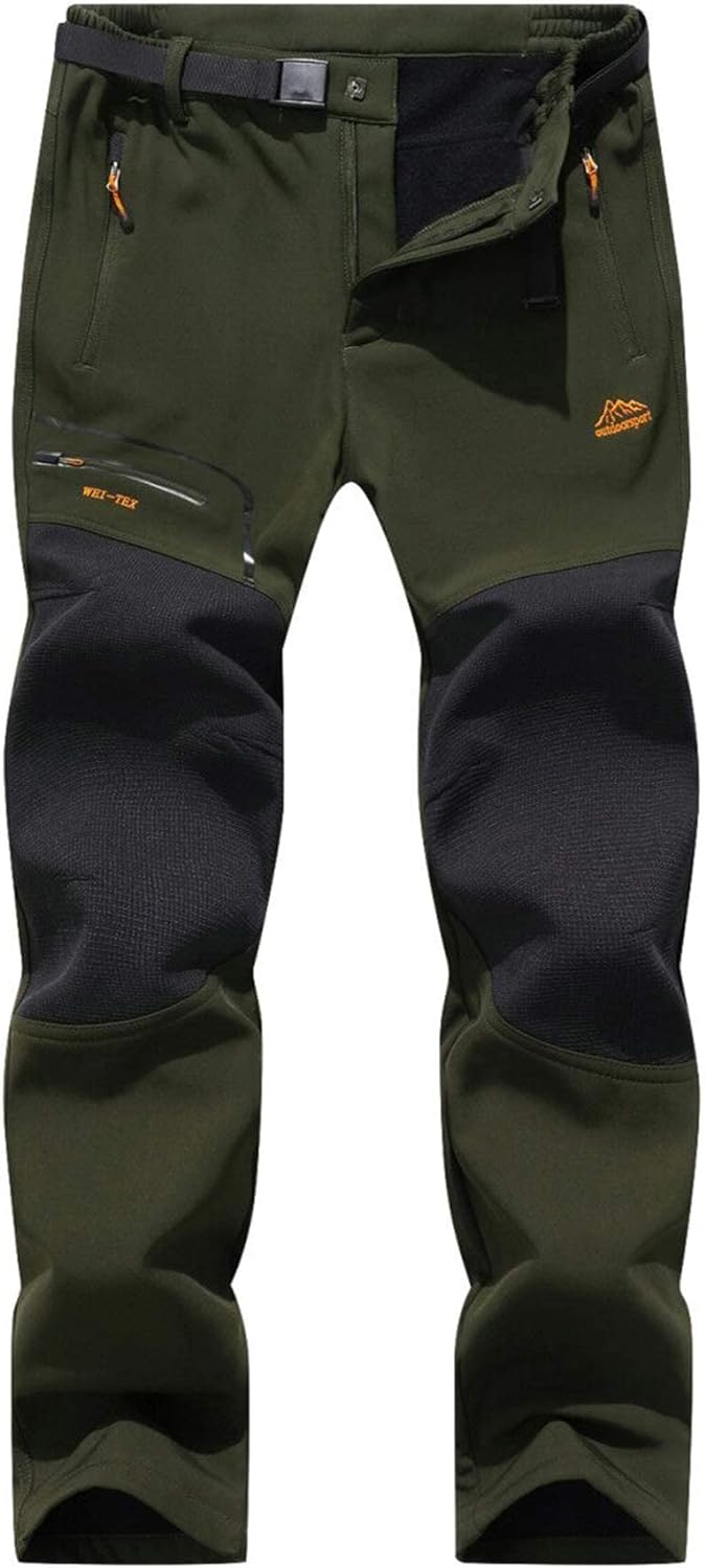 BenBoy Herren Wanderhose Wasserdicht Softshellhose Outdoorhose Winddicht Warm Gefüttert Skihose Snow