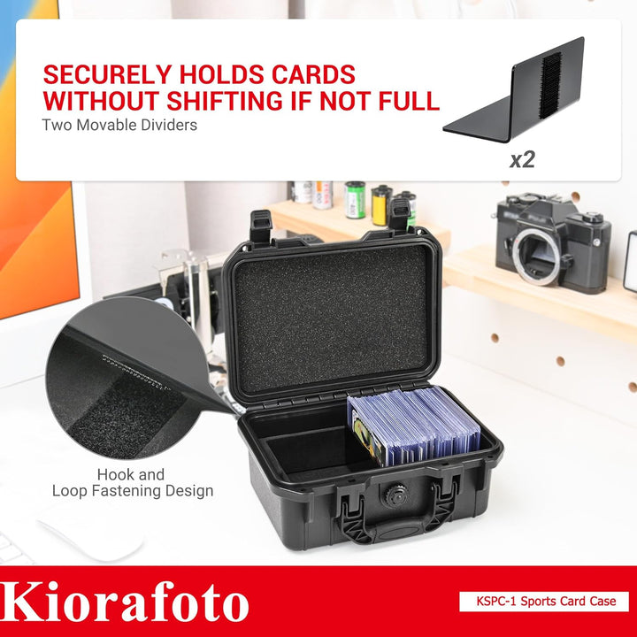 Kiorafoto Graded Card Case, IP67 wasserdichte Sammelkarten Koffer für100+ 3 "x 4" 35pt Toploader ode