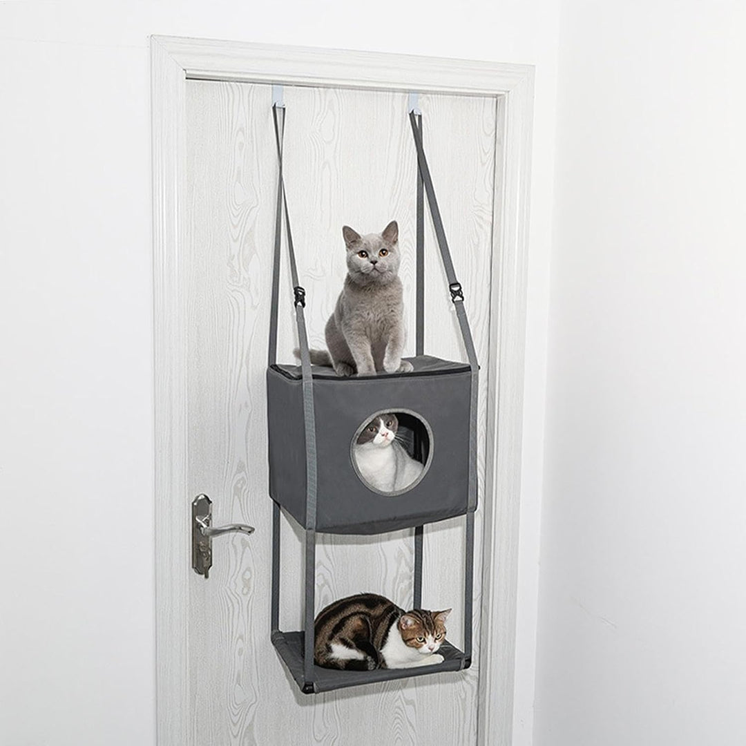 Türhängender Katzenbaum, Katzenkletterbaum, Türmontage, Kletterkatzen, Wand-Katzenhängematte für den