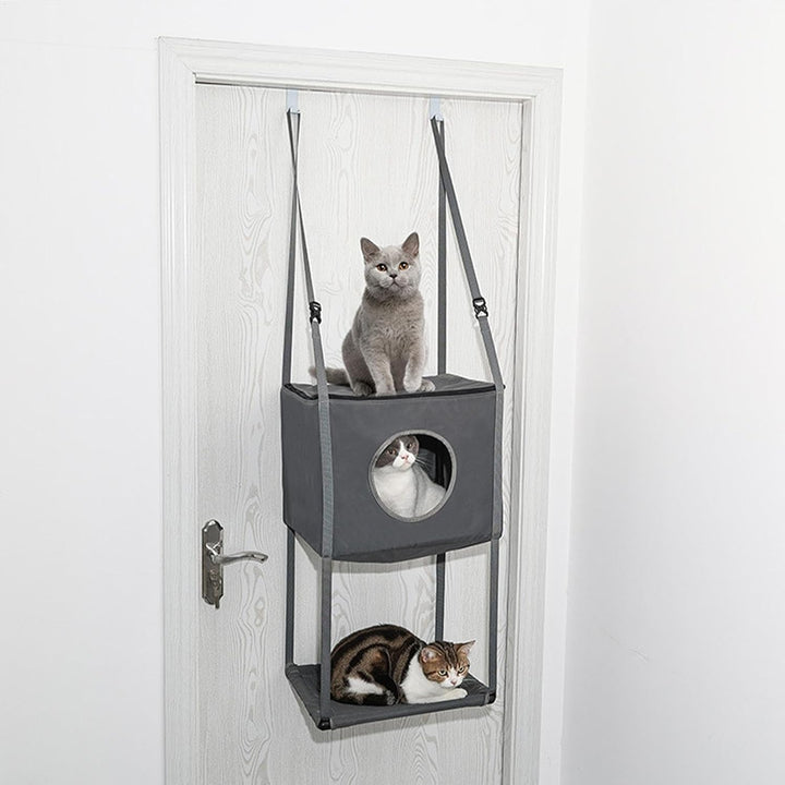 Türhängender Katzenbaum, Katzenkletterbaum, Türmontage, Kletterkatzen, Wand-Katzenhängematte für den