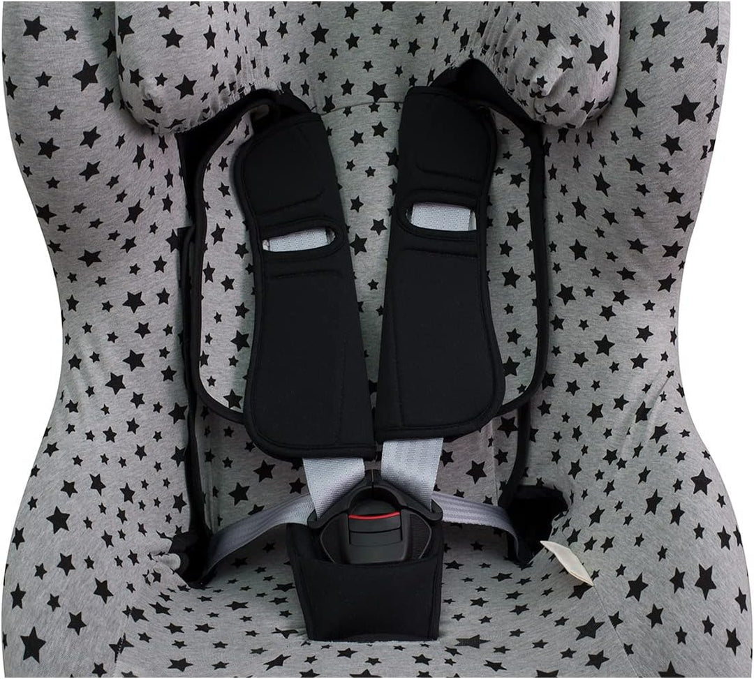 JYOKO Kids Bezug kompatibel mit Romer King II, Trifix (Black Star), Black Star