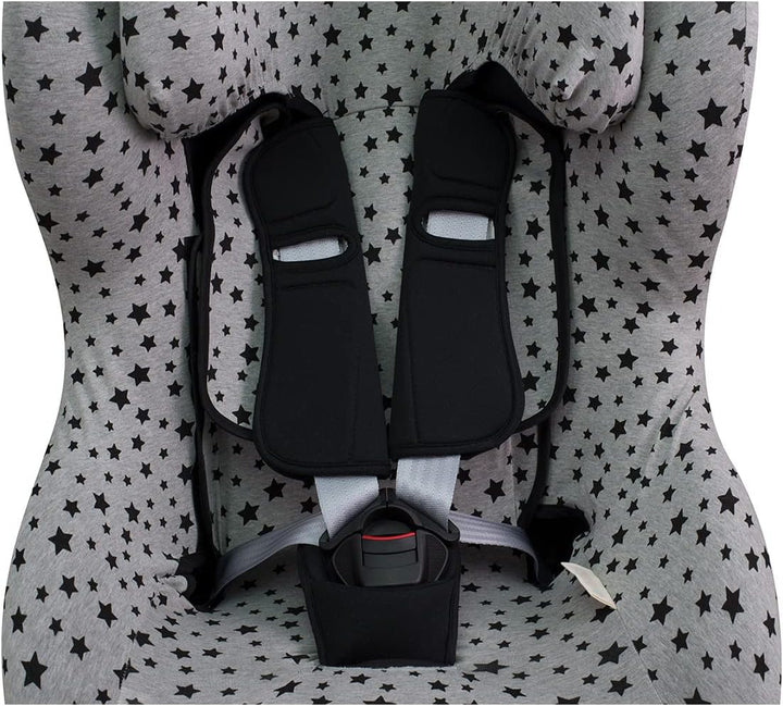 JYOKO Kids Bezug kompatibel mit Romer King II, Trifix (Black Star), Black Star