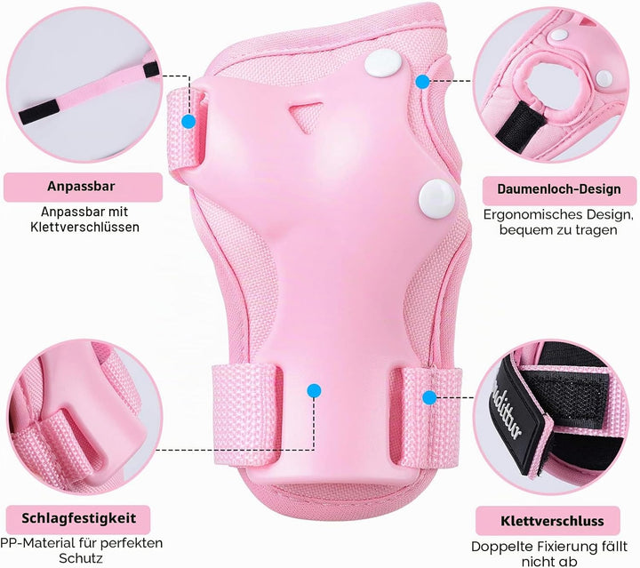 Soudittur Knieschoner Kinder Inliner Protektoren Set 3 IN 1 Knieschützer Kinder Ellenbogenschoner Ha