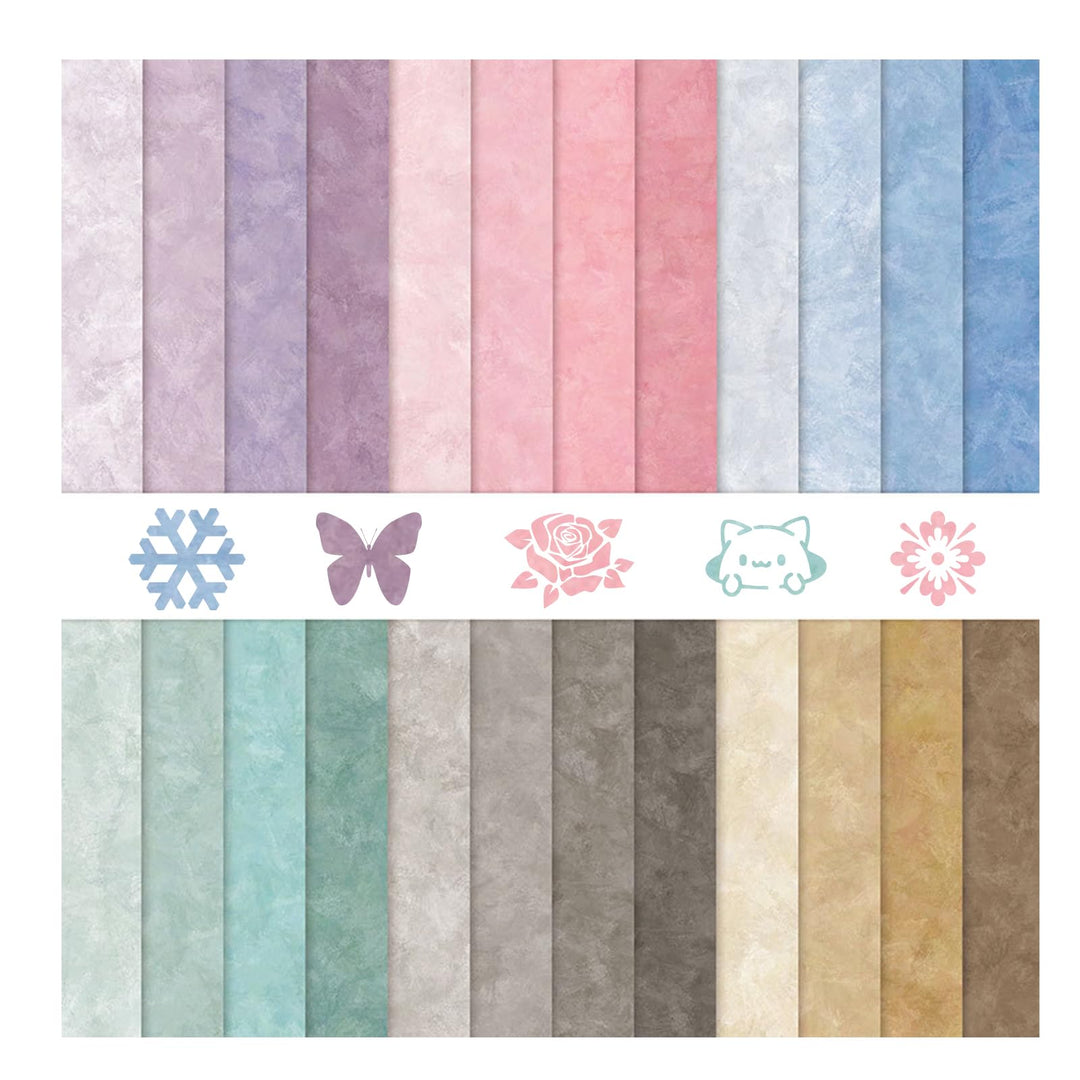 Scrapbook Papier Buntes 24 Blatt Bastelpapier mit Muster 30,5x30,5 cm Doppelseitiges Decoupage Papie