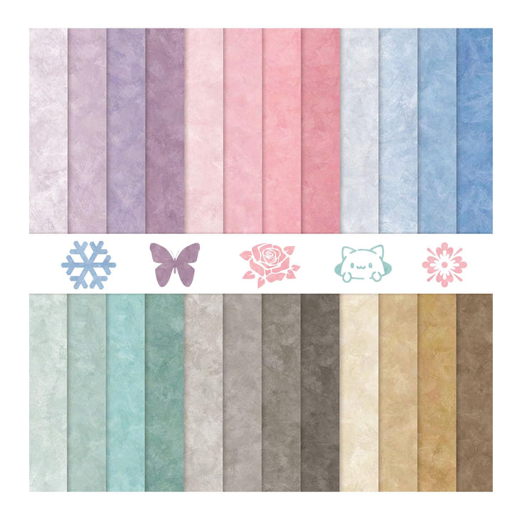 Scrapbook Papier Buntes 24 Blatt Bastelpapier mit Muster 30,5x30,5 cm Doppelseitiges Decoupage Papie