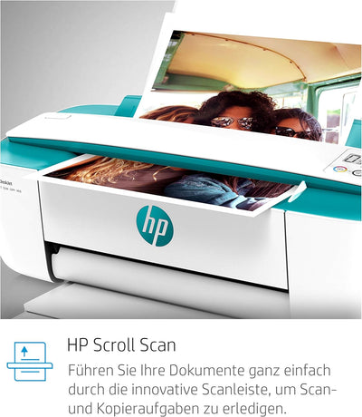 HP DeskJet 3762 Farbig Multifunktionsdrucker (Drucken, Scannen, Kopieren, WLAN, Airprint, mit 2 Prob