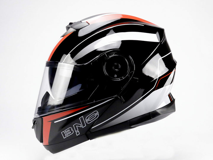BNO Flip-2 Flup Up Helm Klapphelm Madular Helm (M, Rot Schwarz) M Rot Schwarz, M Rot Schwarz