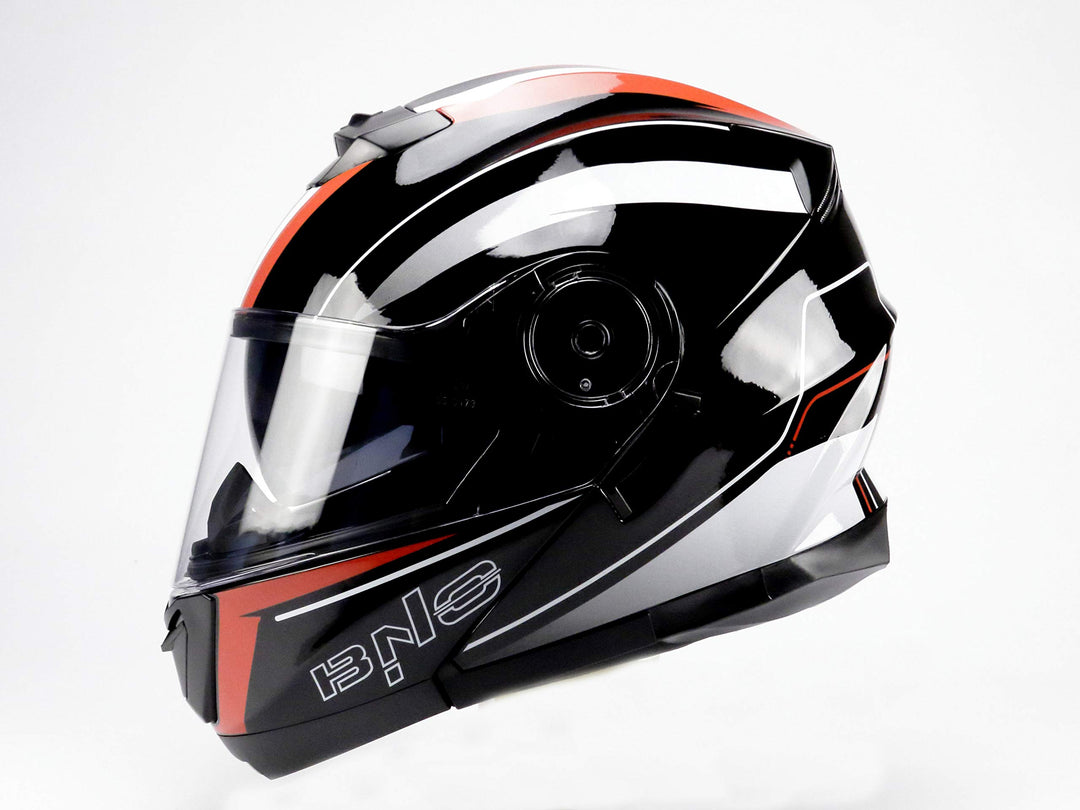 BNO Flip-2 Flup Up Helm Klapphelm Madular Helm (L, Rot Schwarz) L Rot Schwarz, L Rot Schwarz