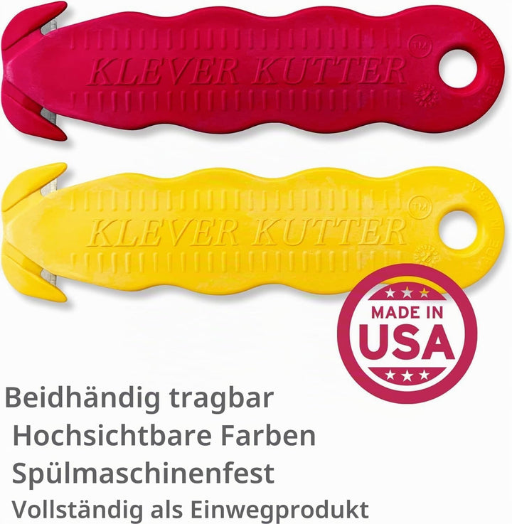 Klever Kutter KCJ-1Y Sicherheits-Boxenschneider, 5 Stück, gelb, Gelb