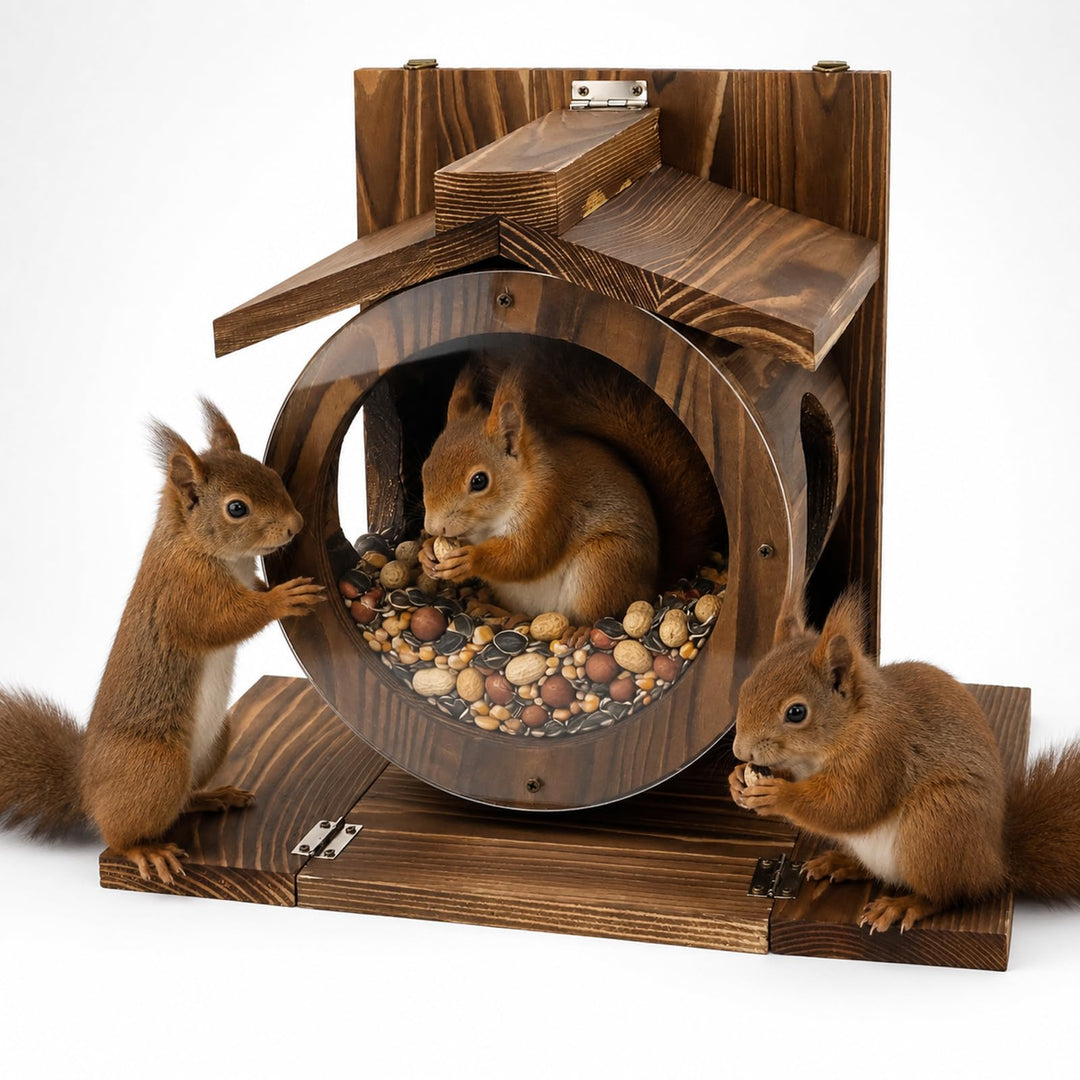 Eichhörnchen Futterhaus Eichhörnchen Haus Eichhörnchen Futterstation | 33 × 23 × 17cm Wetterfest aus