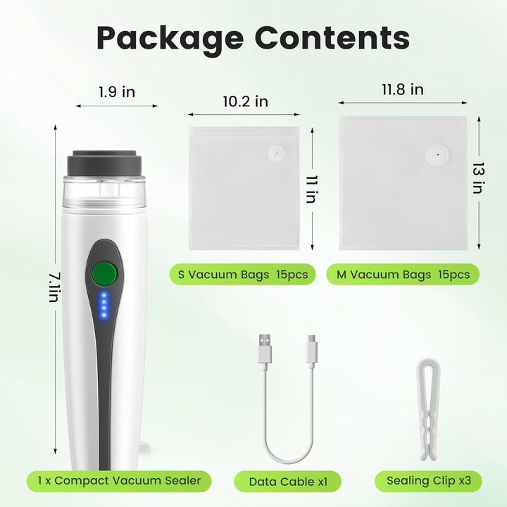 Tragbares Vakuumiergerät für Lebensmittel, Handheld-Vakuumierer, kabelloses vacuum sealer zum Konser