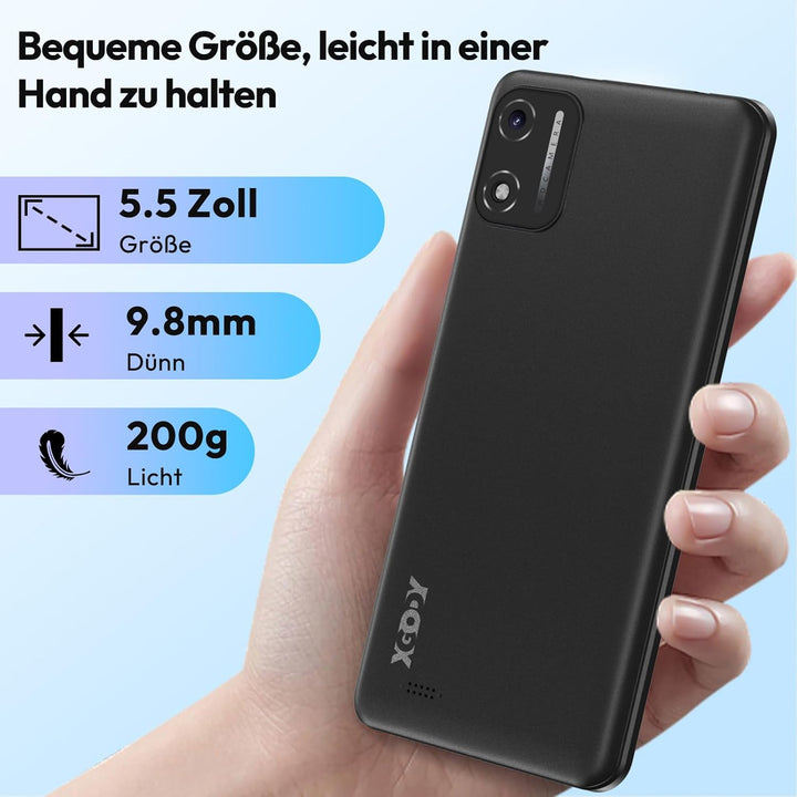 XGODY X32 Handy Ohne Vertrag, 5,5 Zoll Günstig Smartphone 2GB+16GB 128GB Erweiterbar, Octa-Core,Andr