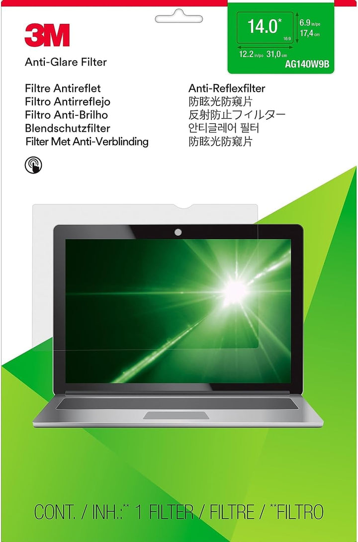 3M AG14.0W9 Blendschutzfilter für Widescreen Laptops 35,6 cm (entspricht 14"), 35,6 cm