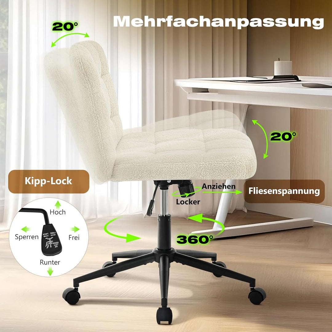 Hellove Bürostuhl Schreibtischstuhl mit breiter Sitzfläche, Ergonomischer Schneidersitz Stuhl ohne A
