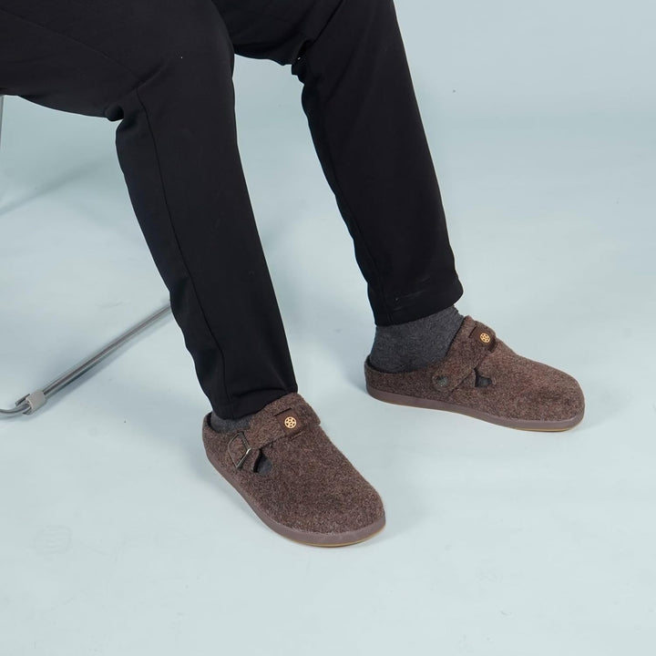 Gaatpot Filzclog Winter Hausschuhe Warme Pantoffeln für Damen Herren,Gr.36-46 36 EU Braun A, 36 EU B