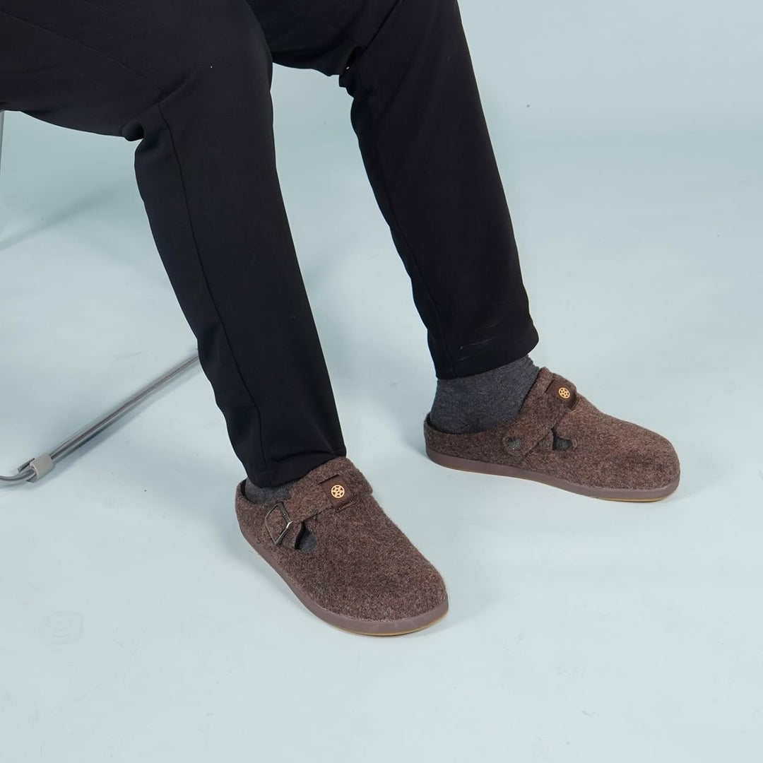 Gaatpot Filzclog Winter Hausschuhe Warme Pantoffeln für Damen Herren,Gr.36-46 37 EU Braun A, 37 EU B