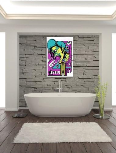Zombie-Superstar white Leinwandbild Bild auf Leinwand, XXL riesige Bilder fertig gerahmt mit Keilrah