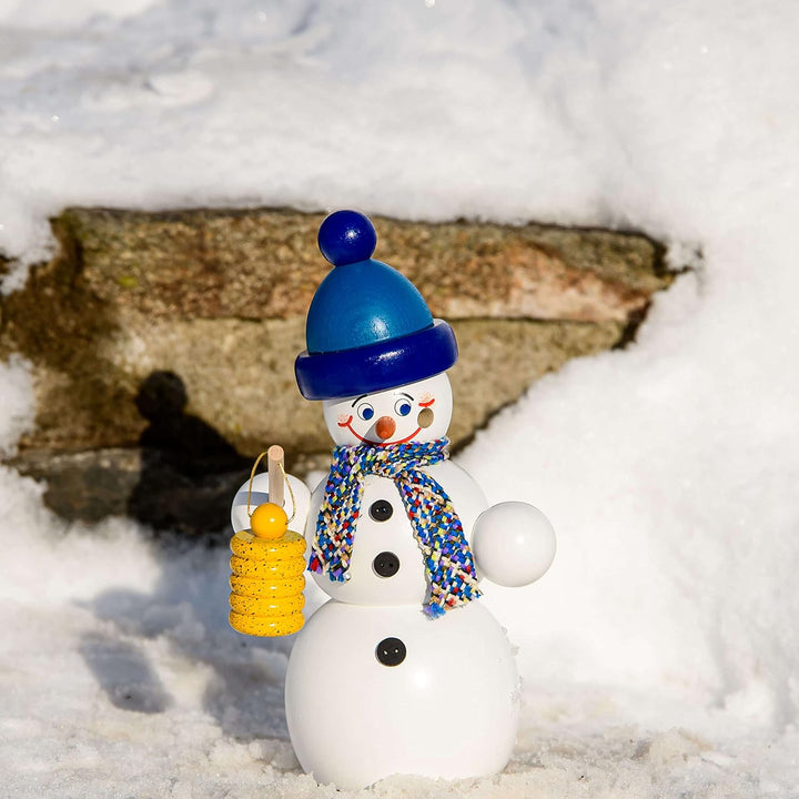 Seiffener Volkskunst | Räuchermännchen | Räucherfigur 16 cm | Schneemann | Original Erzgebirge | 122