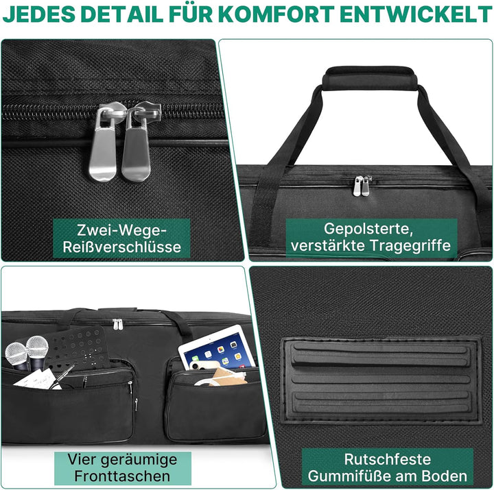 SUNDOY 76-Tasten Keyboard Tasche, Gig Bag mit 8 mm Polsterung Für 73/76-Tasten-Klavier, Für 73/76-Ta