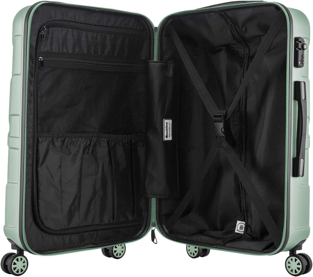 Suitline 3er Koffer-Set Trolley-Set Rollkoffer Hartschalen-Koffer Reisekoffer, TSA, (55 cm, 66 cm, 7