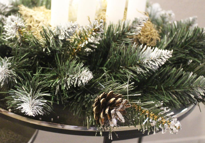 Künstlicher Tannenkranz Kranz Weihnachtskranz Diamond 50 cm mit Tannenzapfen Adeventskranz (Diamond)