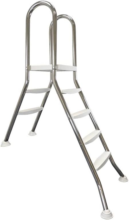 Poolleiter Edelstahl 1,20 m, 2/4 Stufen für teilversenkte Becken