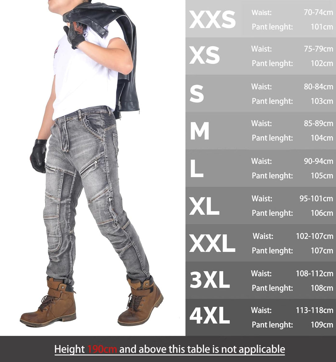 oFzimTo Motorradhose Herren/Damen, Aramid-Gewebe Stretch Jeans Hosen Herren/Damen, Motorrad Hosen mi