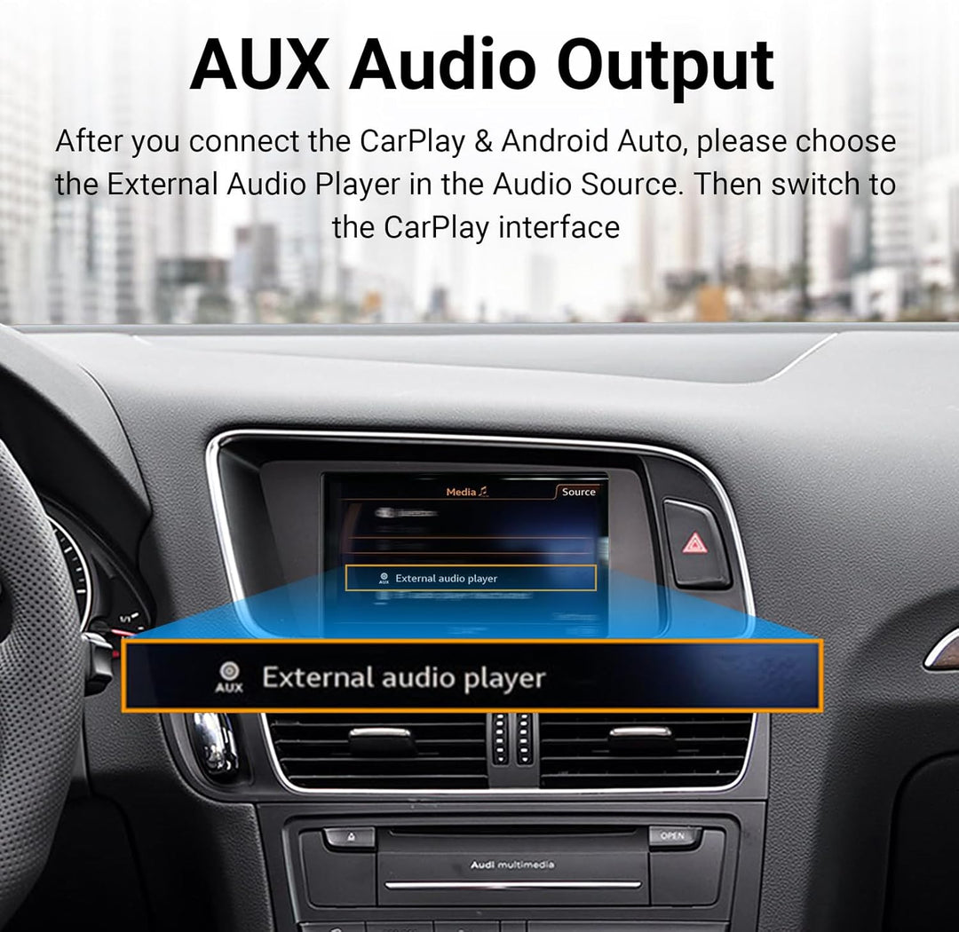 EZoneTronics Wireless CarPlay & Android Auto Retrofit Kit Decoder Box für Audi A4/A5/Q5 2009-2017 mi
