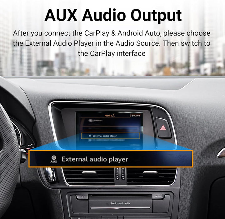 EZoneTronics Wireless CarPlay & Android Auto Retrofit Kit Decoder Box für Audi A4/A5/Q5 2009-2017 mi