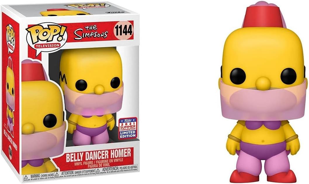 Funko Pop! The Simpsons Belly Dancer Homer 1144 FunKon 2021 Summer Convention Shared Exclusive