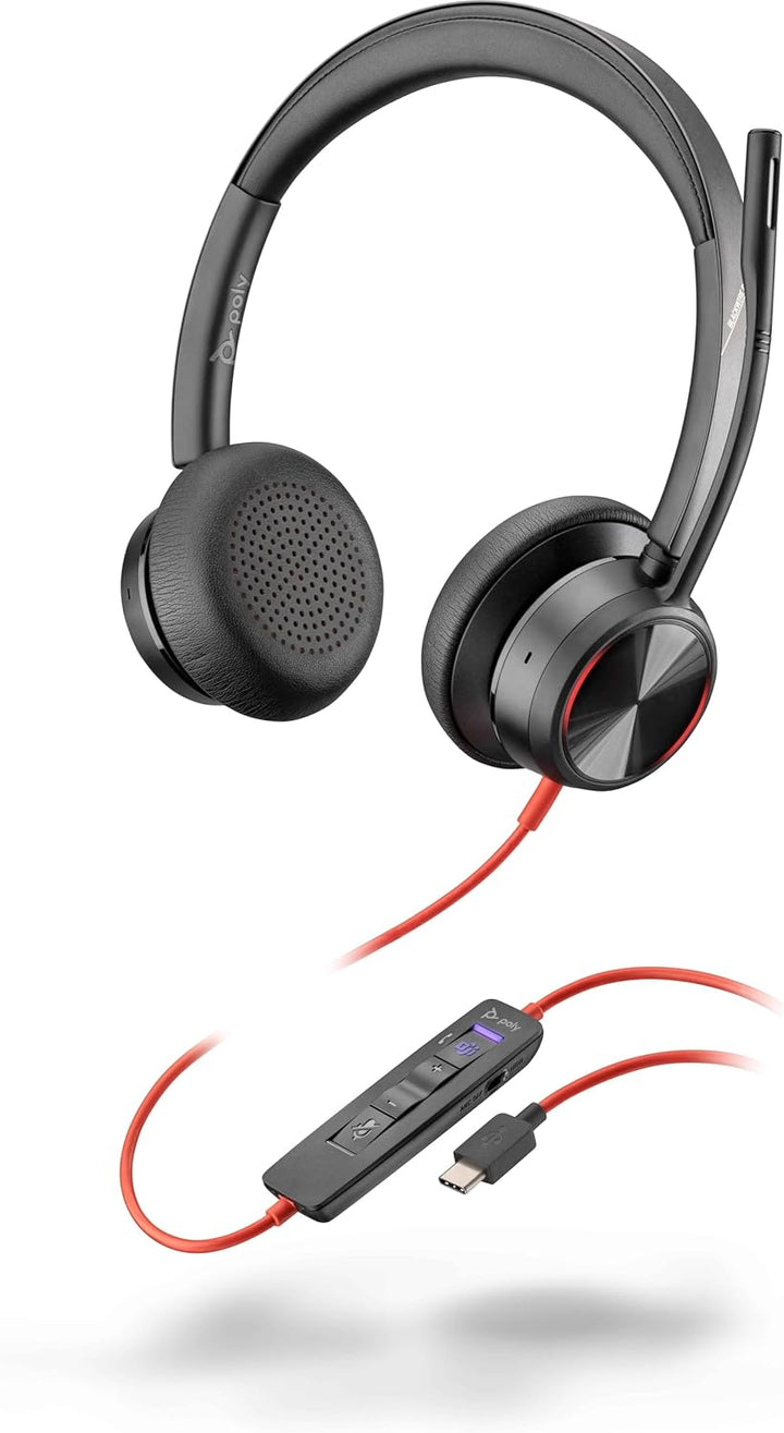 Poly Stereo-Headset 'Blackwire 8225-M' mit USB-C Anschluss, Active Noise Cancelling und flexiblem Mi