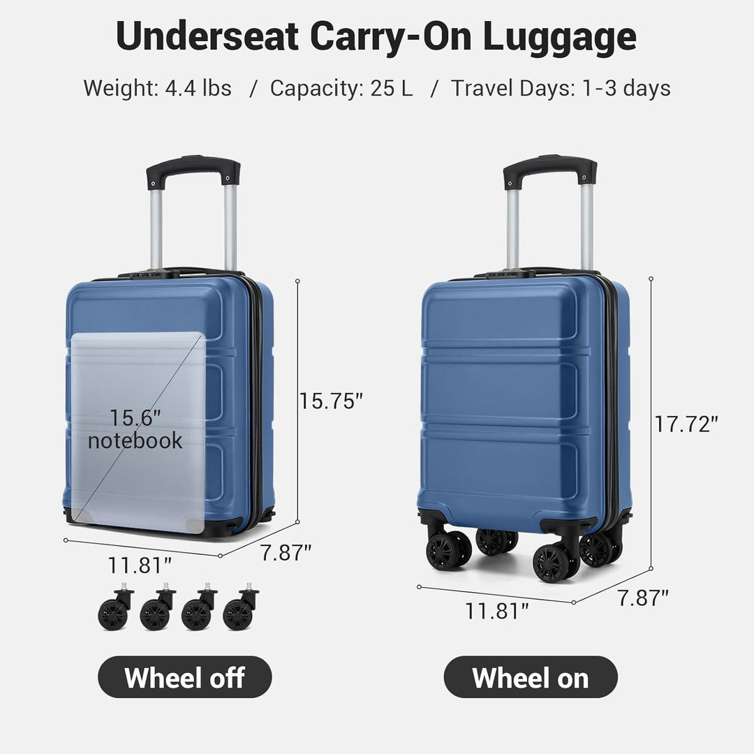 KONO Koffer Trolley Reisekoffer aus ABS+PC – Leichter Hartschalenkoffer mit 4 Zwillingsrollen und TS